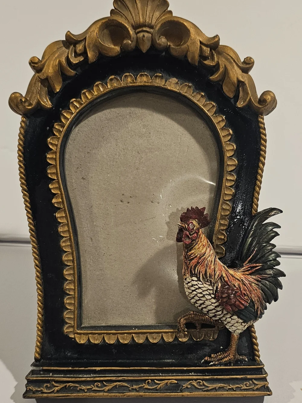 Decorative Rooster Photo Frame in Black and Gold - Home Accents 4x6